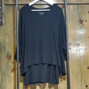 SOFT SURROUNDINGS PETITE LARGE BLACK LAYERED TOP